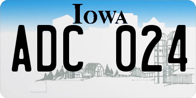 IA license plate ADC024