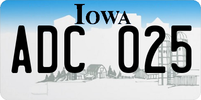 IA license plate ADC025