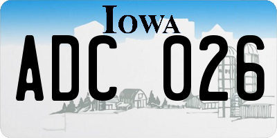 IA license plate ADC026