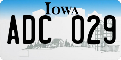 IA license plate ADC029