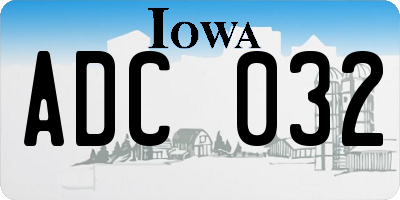 IA license plate ADC032