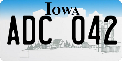 IA license plate ADC042