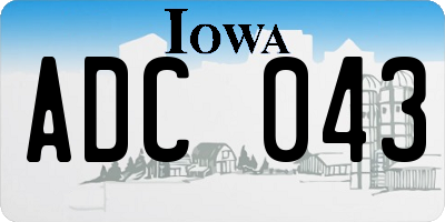 IA license plate ADC043