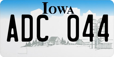IA license plate ADC044