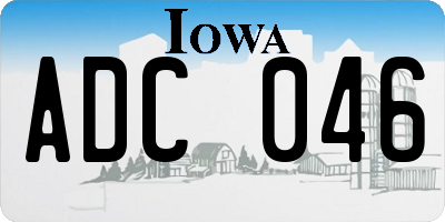 IA license plate ADC046