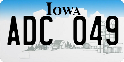 IA license plate ADC049