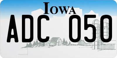 IA license plate ADC050