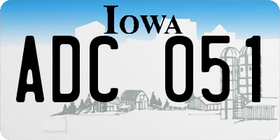 IA license plate ADC051