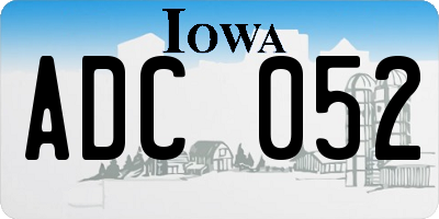 IA license plate ADC052