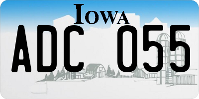 IA license plate ADC055