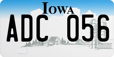 IA license plate ADC056