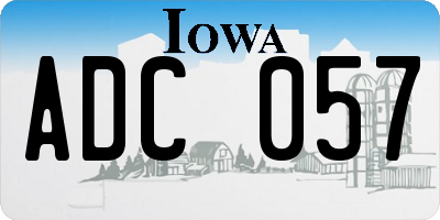 IA license plate ADC057