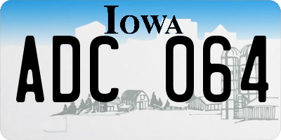 IA license plate ADC064