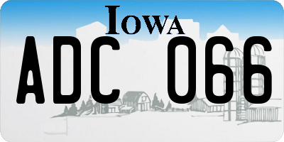 IA license plate ADC066