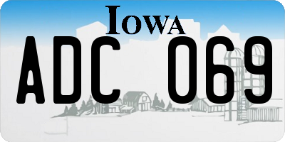 IA license plate ADC069