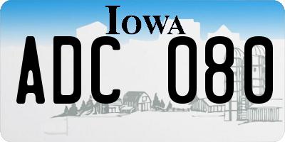 IA license plate ADC080