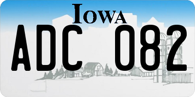IA license plate ADC082