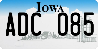 IA license plate ADC085