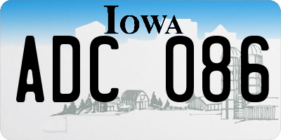 IA license plate ADC086