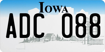 IA license plate ADC088