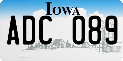IA license plate ADC089