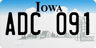 IA license plate ADC091