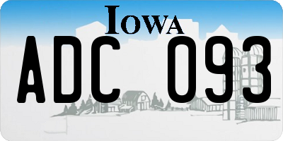 IA license plate ADC093