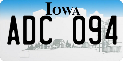 IA license plate ADC094