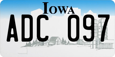 IA license plate ADC097