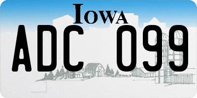 IA license plate ADC099
