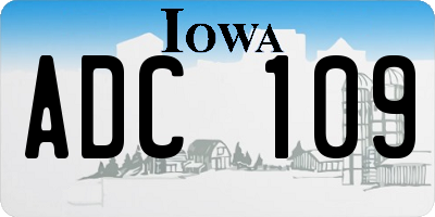 IA license plate ADC109