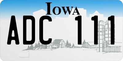 IA license plate ADC111