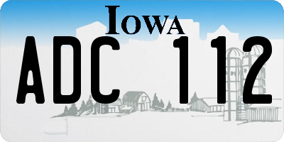 IA license plate ADC112
