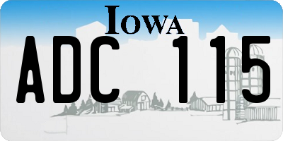 IA license plate ADC115