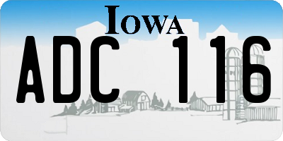 IA license plate ADC116