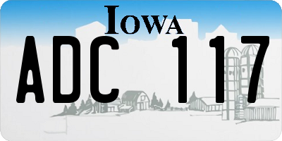 IA license plate ADC117