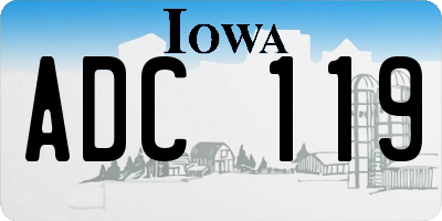 IA license plate ADC119