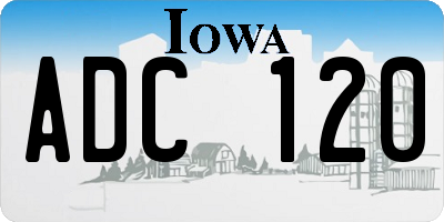 IA license plate ADC120