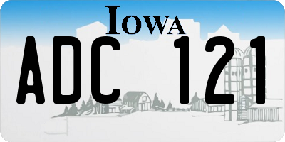 IA license plate ADC121