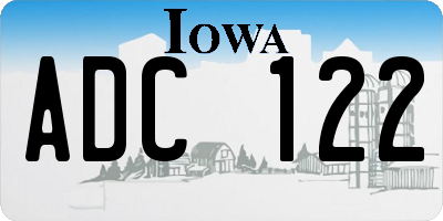 IA license plate ADC122