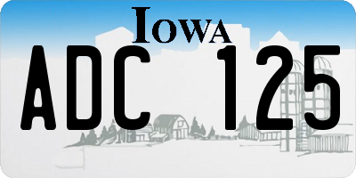IA license plate ADC125
