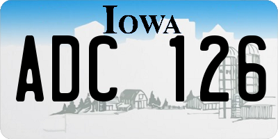 IA license plate ADC126