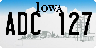 IA license plate ADC127