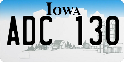 IA license plate ADC130