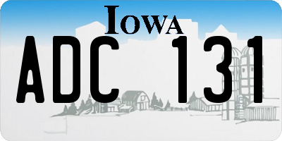 IA license plate ADC131
