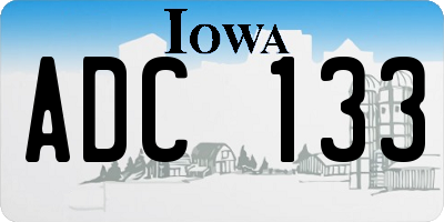 IA license plate ADC133