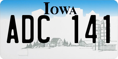 IA license plate ADC141
