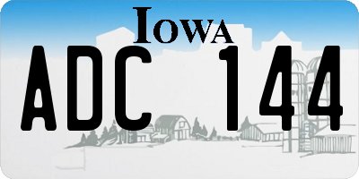 IA license plate ADC144