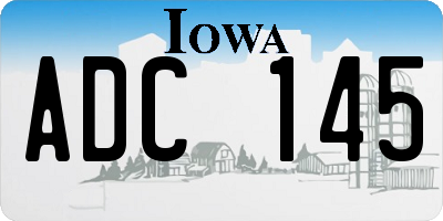 IA license plate ADC145
