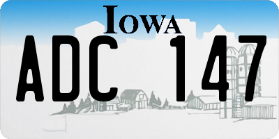 IA license plate ADC147